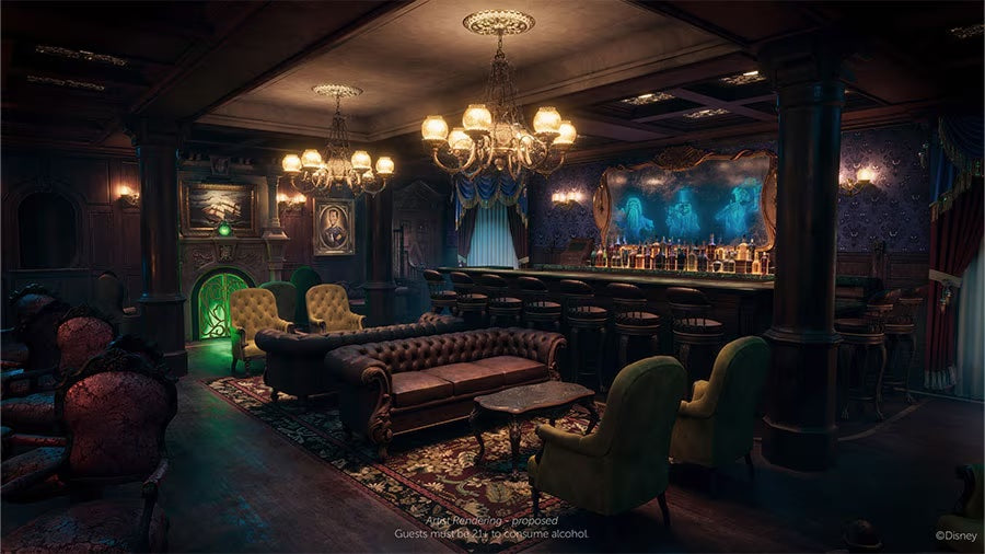 Discover Disney's New Haunted Mansion-Inspired Bar on the Disney Treasure Cruise Ship