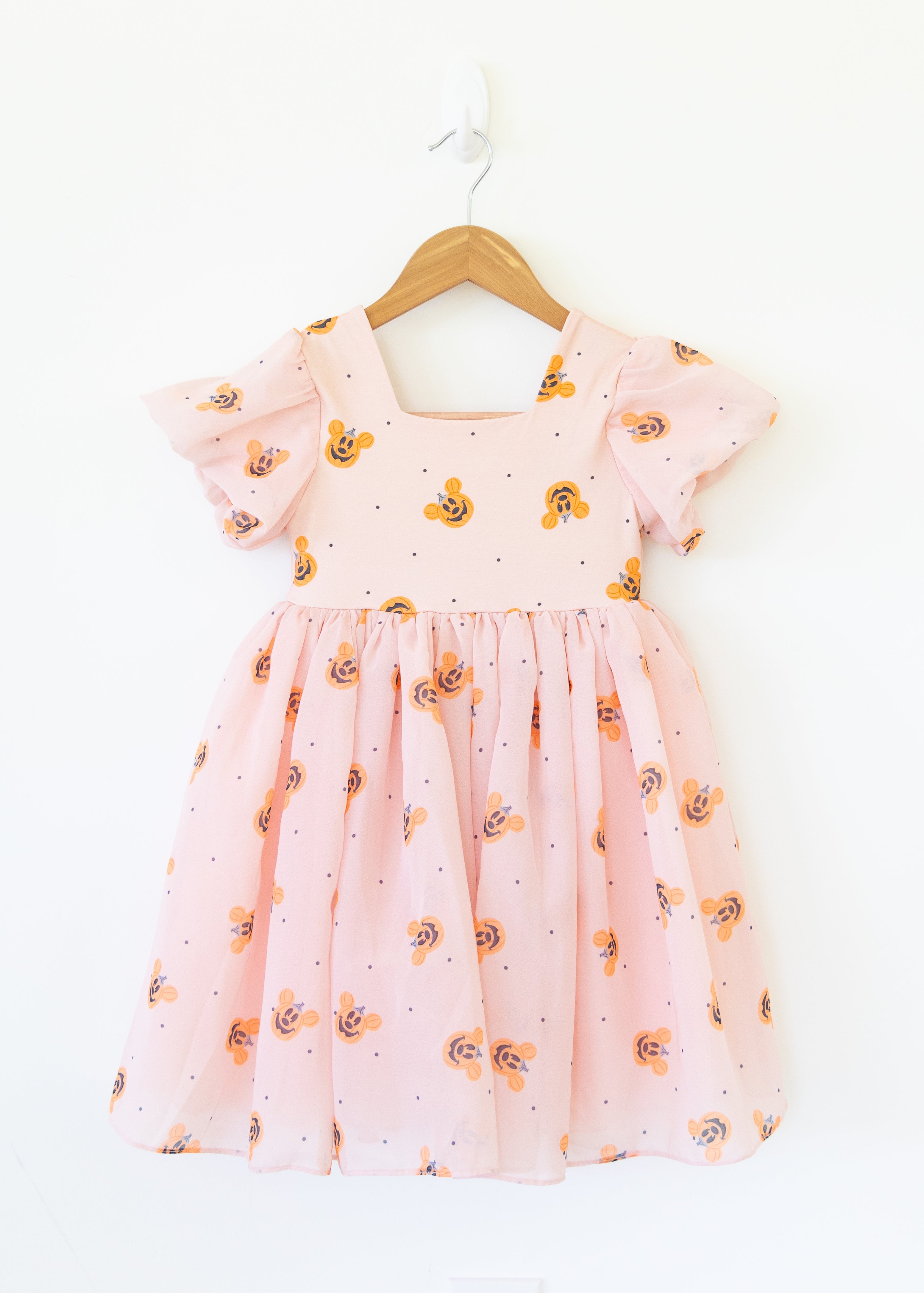 FINAL SALE: Pumpkin Disney Mickey Mouse Puff Dress