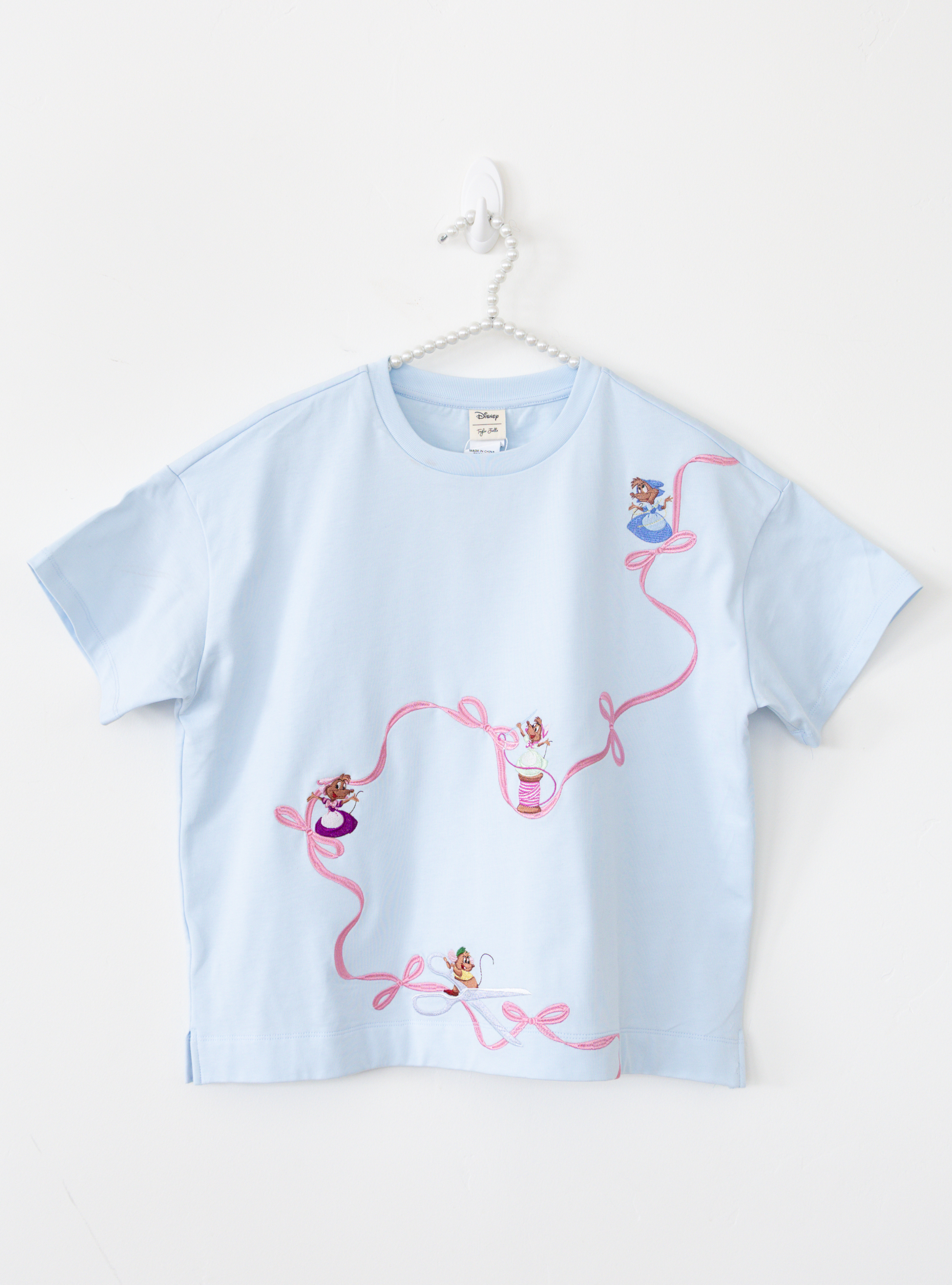 PREORDER - Disney Cinderella Mice & Bows Blue Women’s Tee