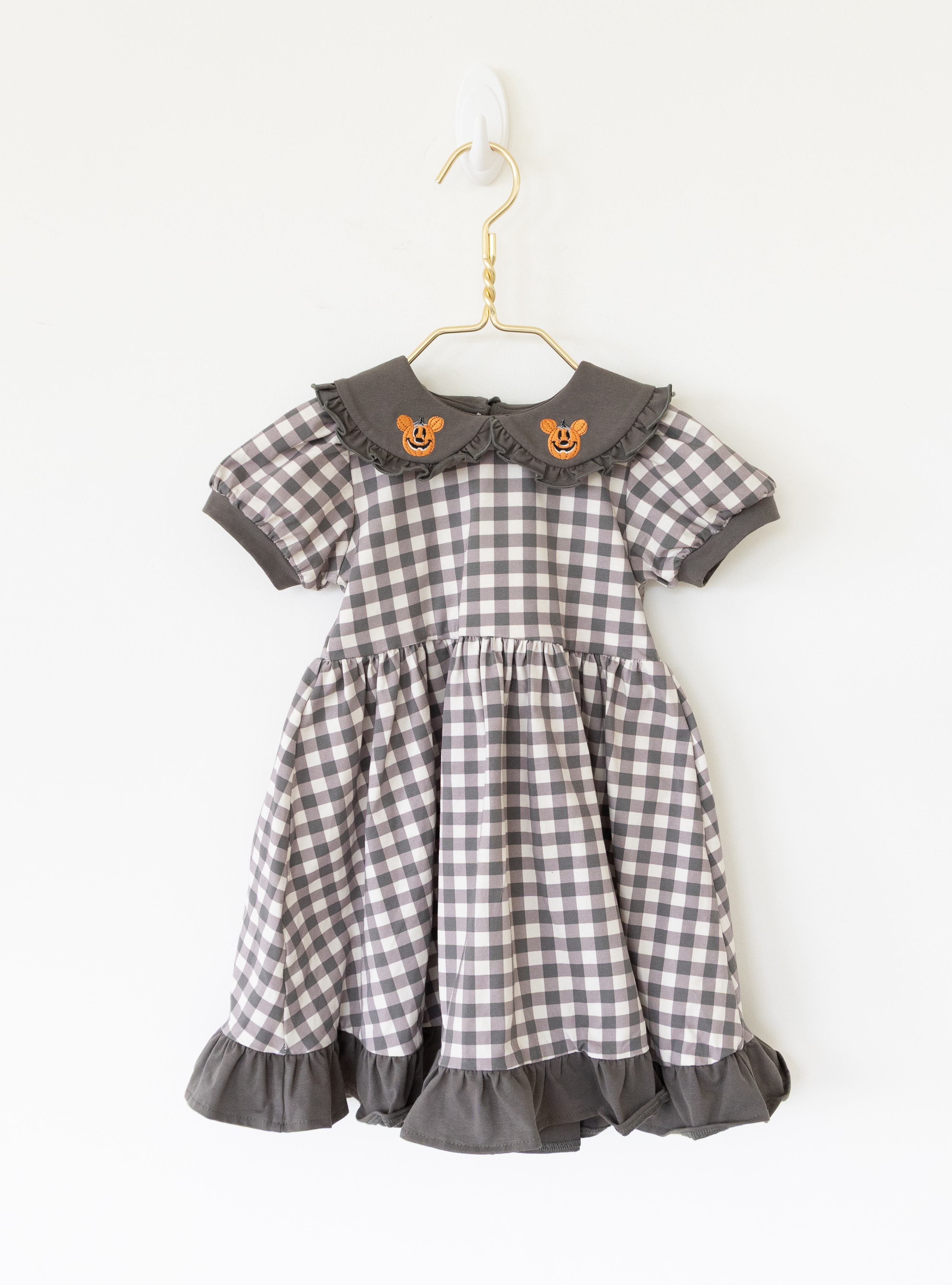 PREORDER - Disney Pumpkin Mickey Halloween Gingham Dress