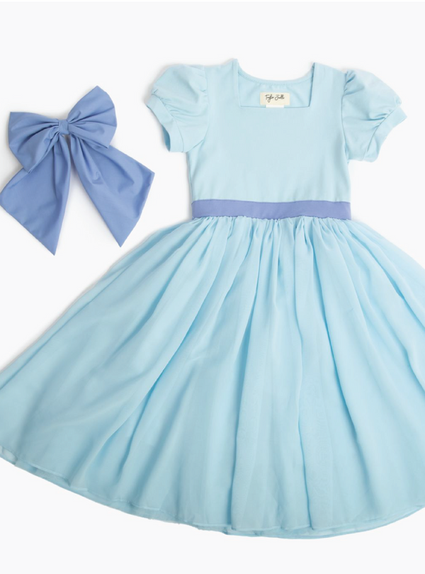 PREORDER - Blue Darling Dress and Bow Set