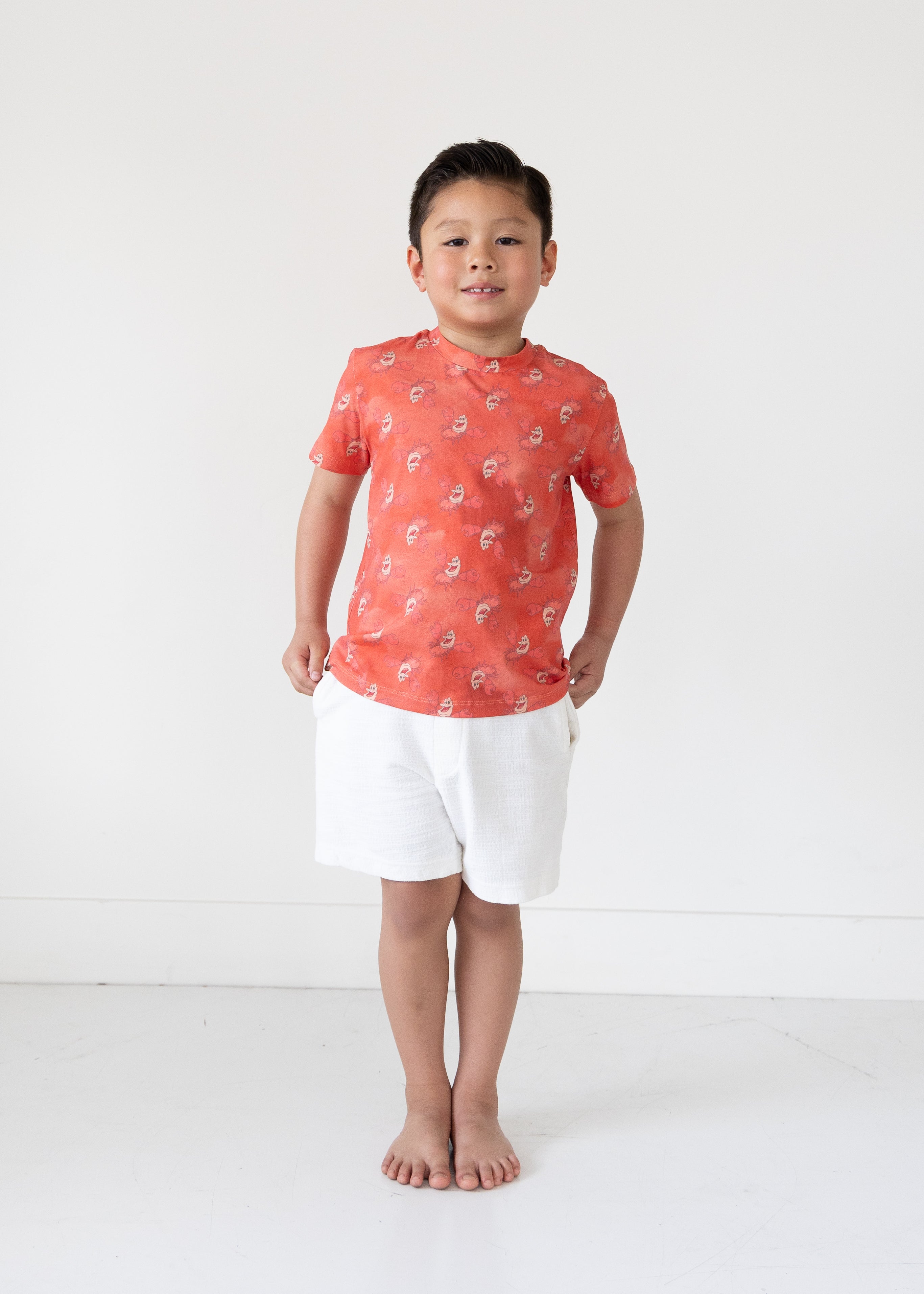 Disney and Taylor Joelle branded Sebastian shirt print all around the kids tee. 