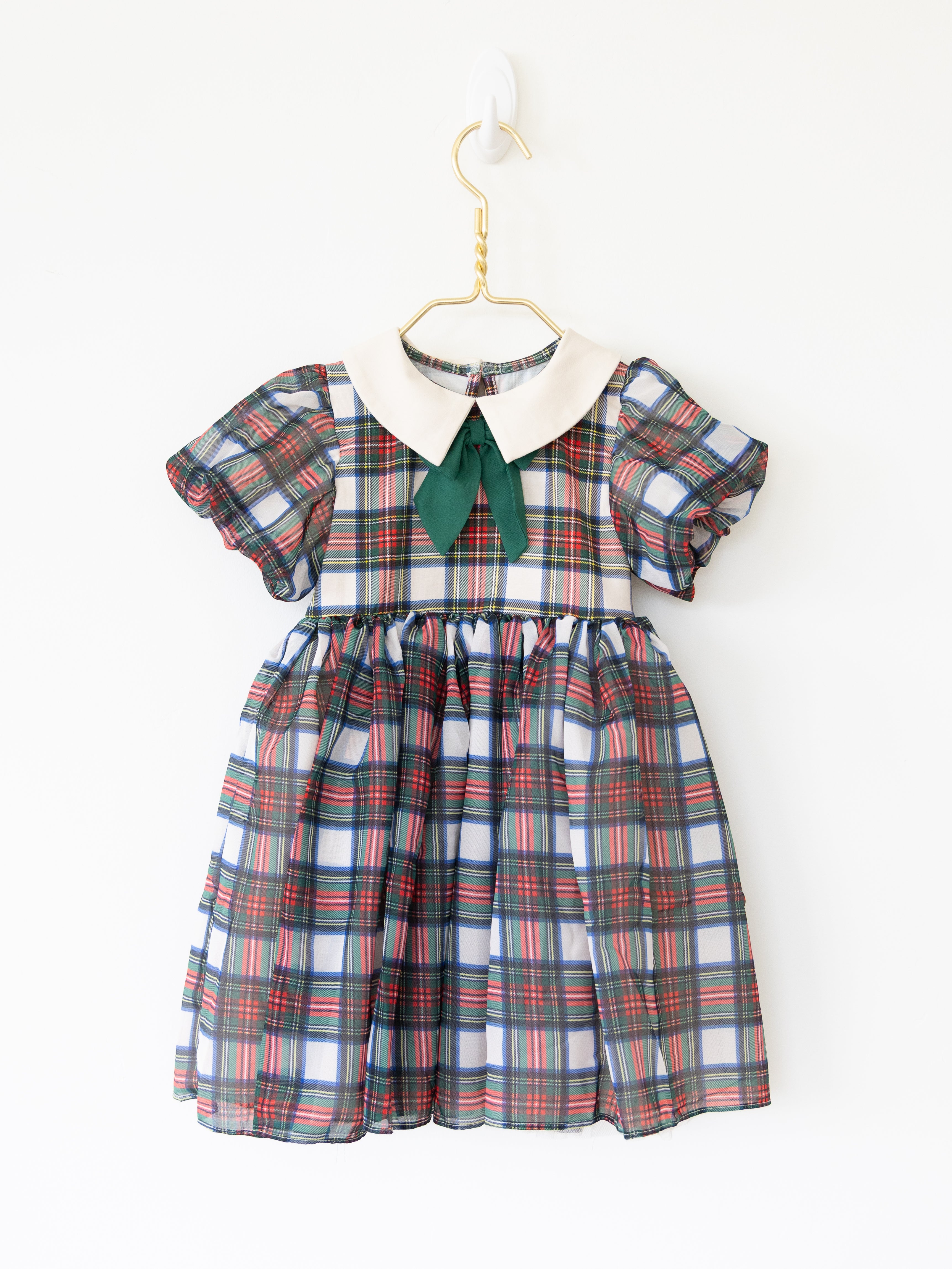 PREORDER - Stewart Plaid Holiday Dress - Ivory
