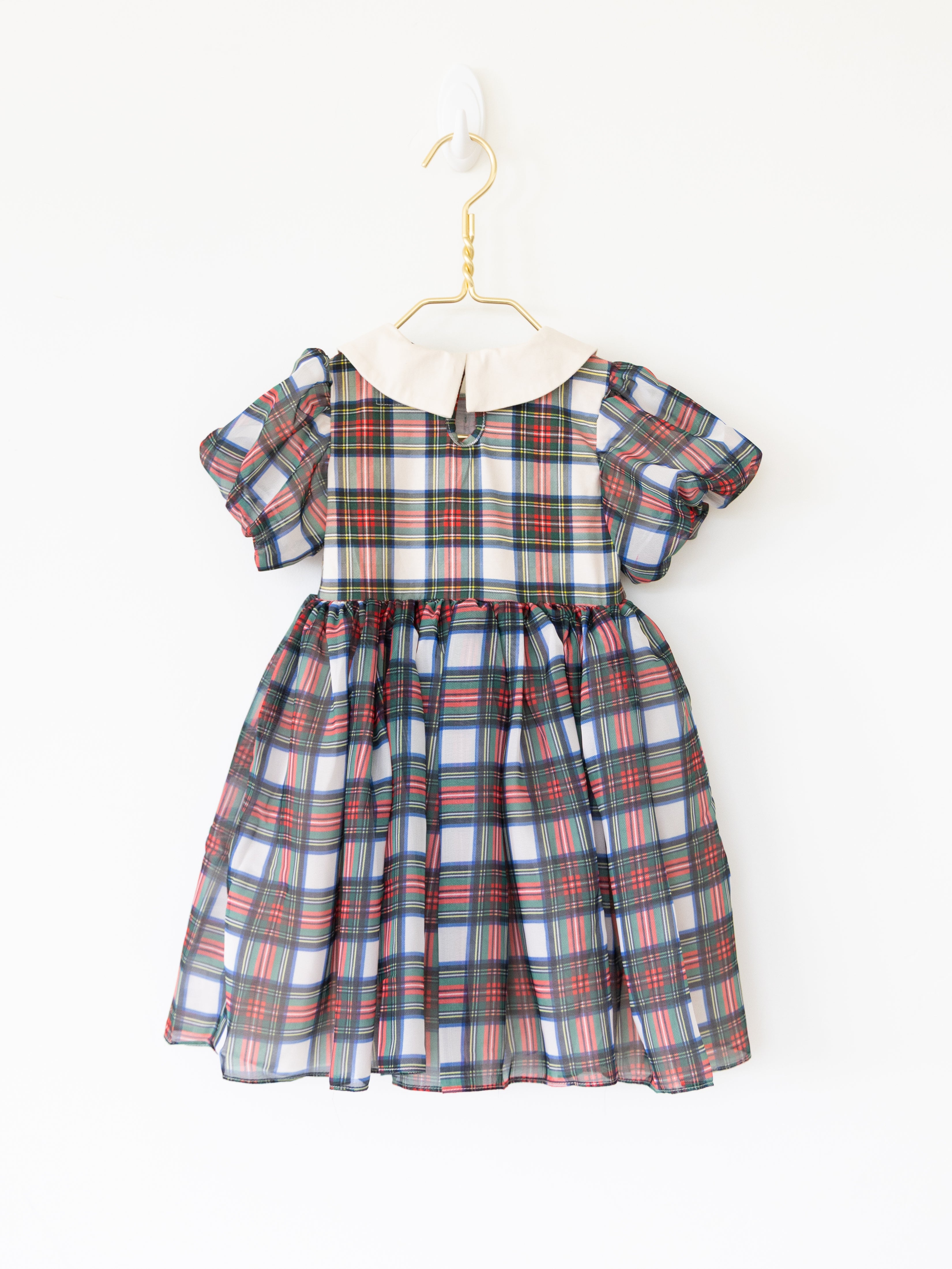 PREORDER - Stewart Plaid Holiday Dress - Ivory