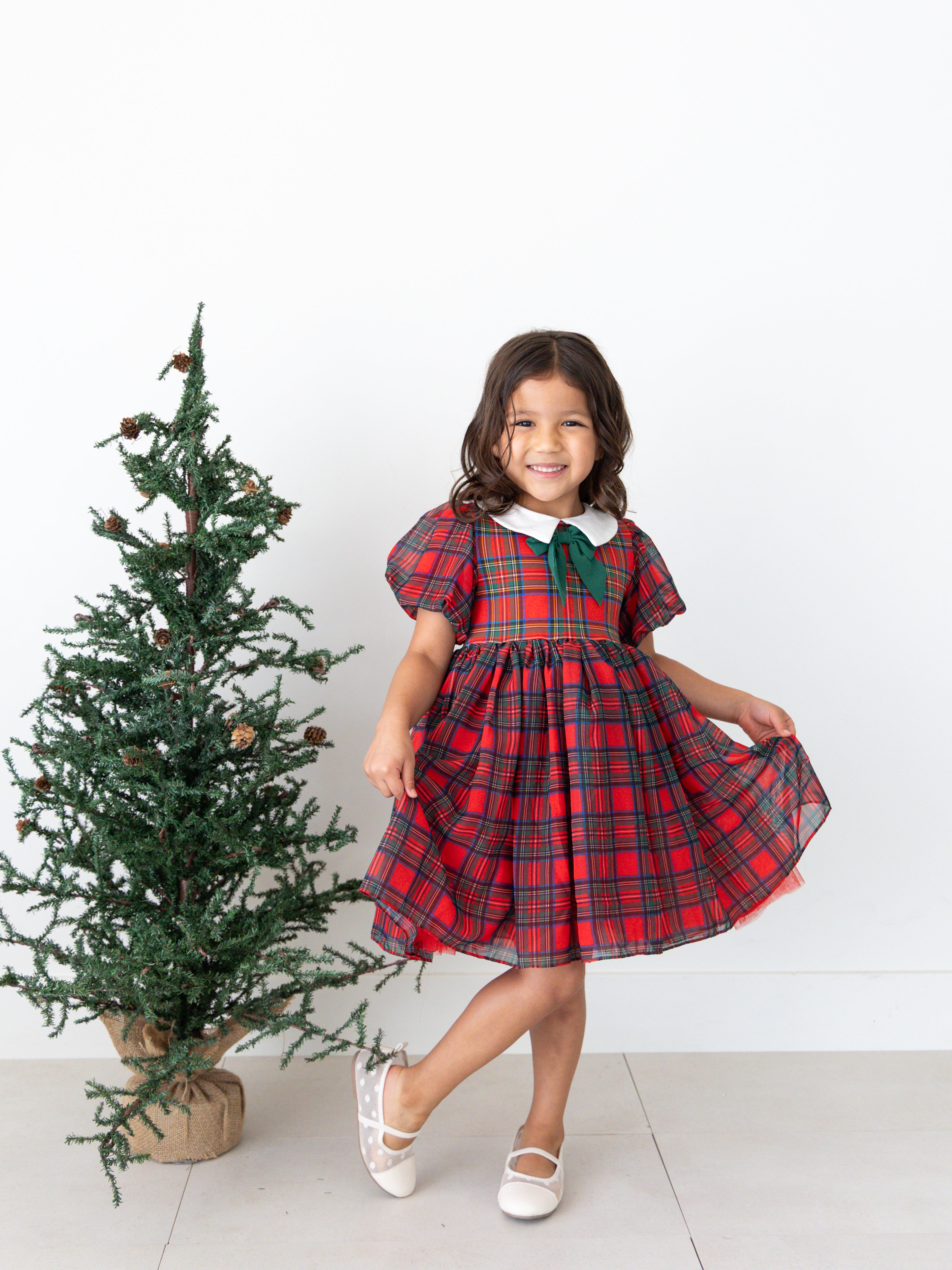 PREORDER - Stewart Plaid Holiday Dress - Red