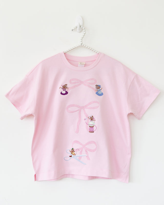 Disney Cinderella Bows & Mice Pink Women’s Tee