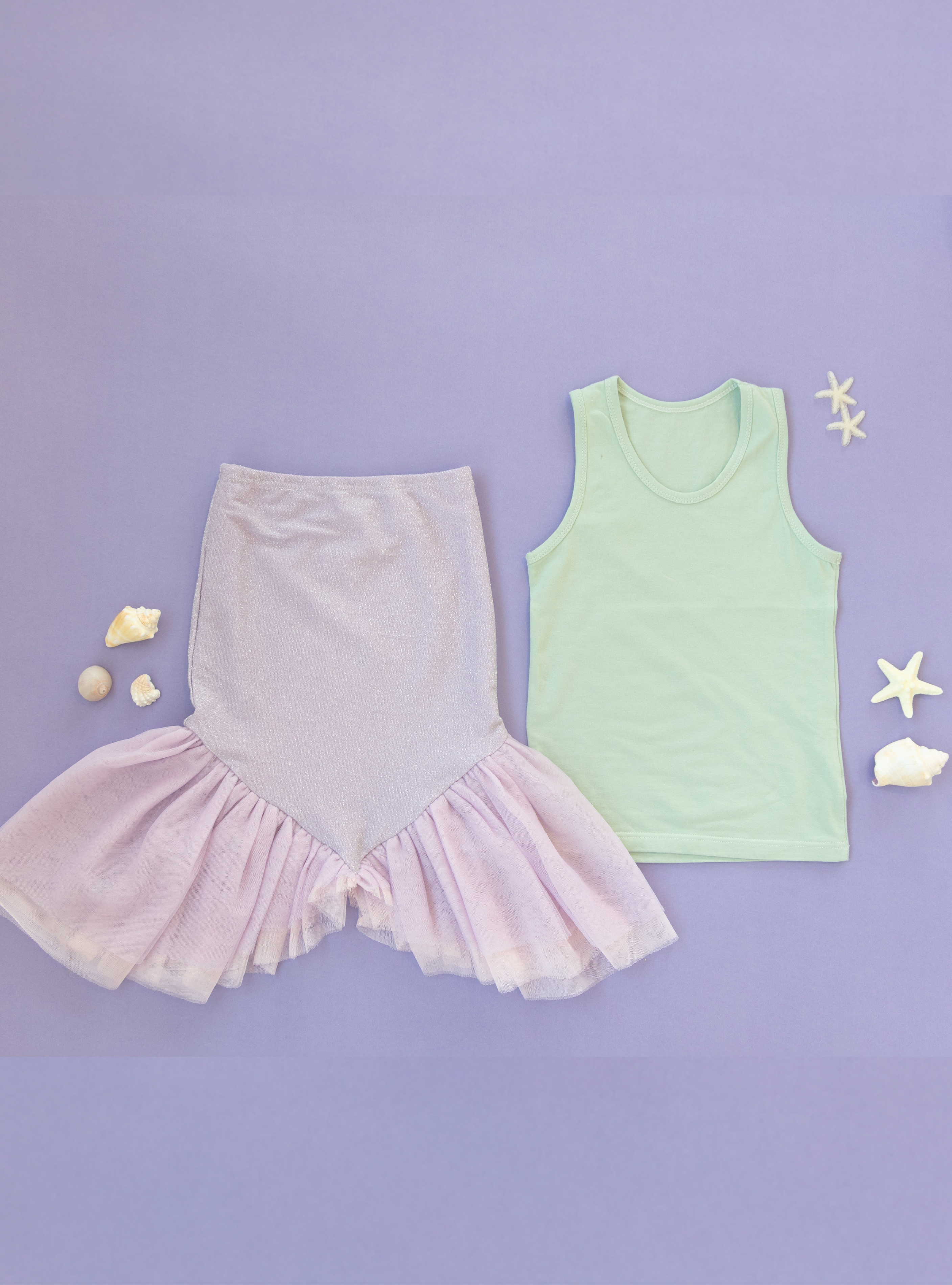 PREORDER - Shimmery Mermaid Skort - Purple