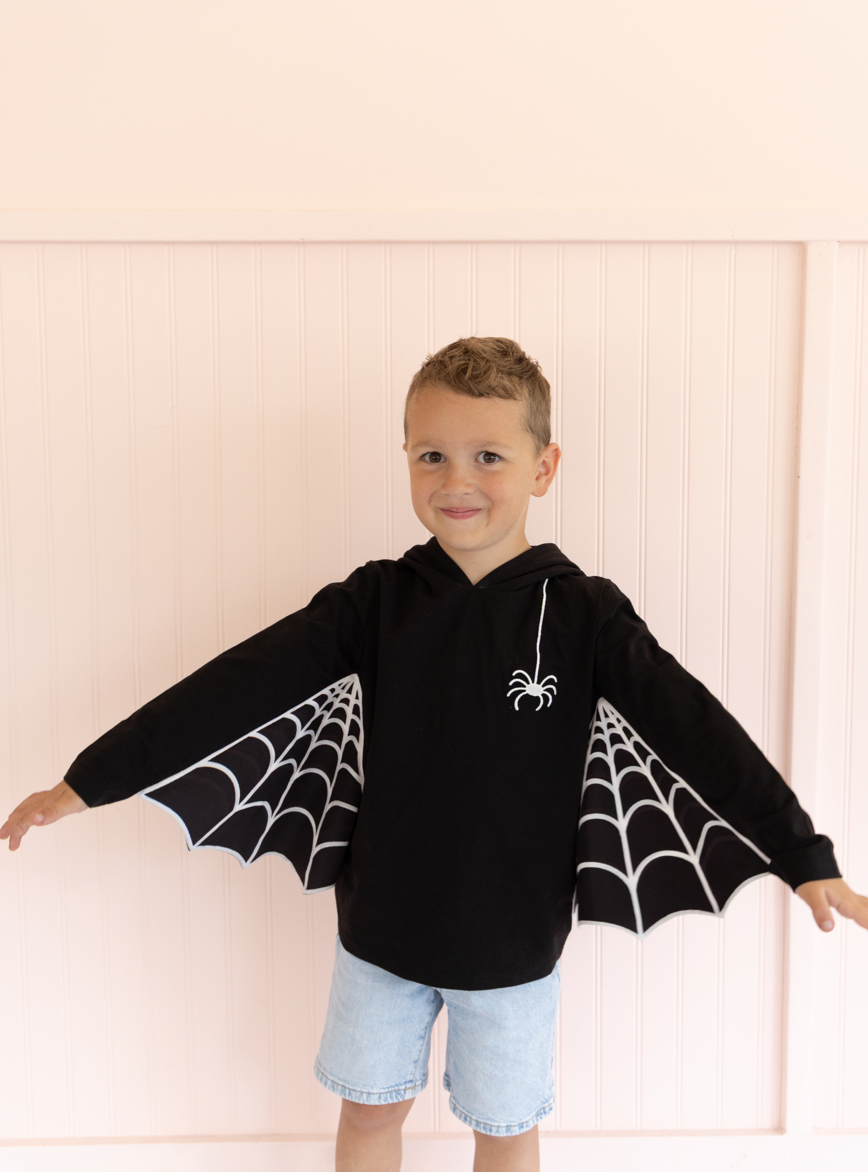 PREORDER - Spooky Spider Winged Hooded Shirt