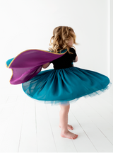 Teal Gown With Cape