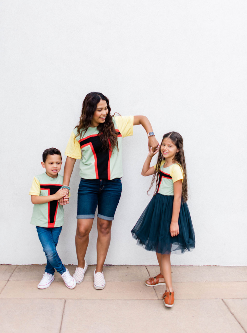 Our Space Armor Tee is the perfect tee to match with the whole family! Check out our Space Armor Adult Tee and Dress for fun family matching!