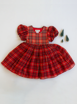 PREORDER - Red Plaid Puff Dress