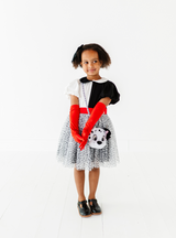 This Cruella-inspired dress is a perfect dress for family trips, parties or dress up!