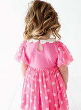 Pink Polka Dot Chiffon Dress