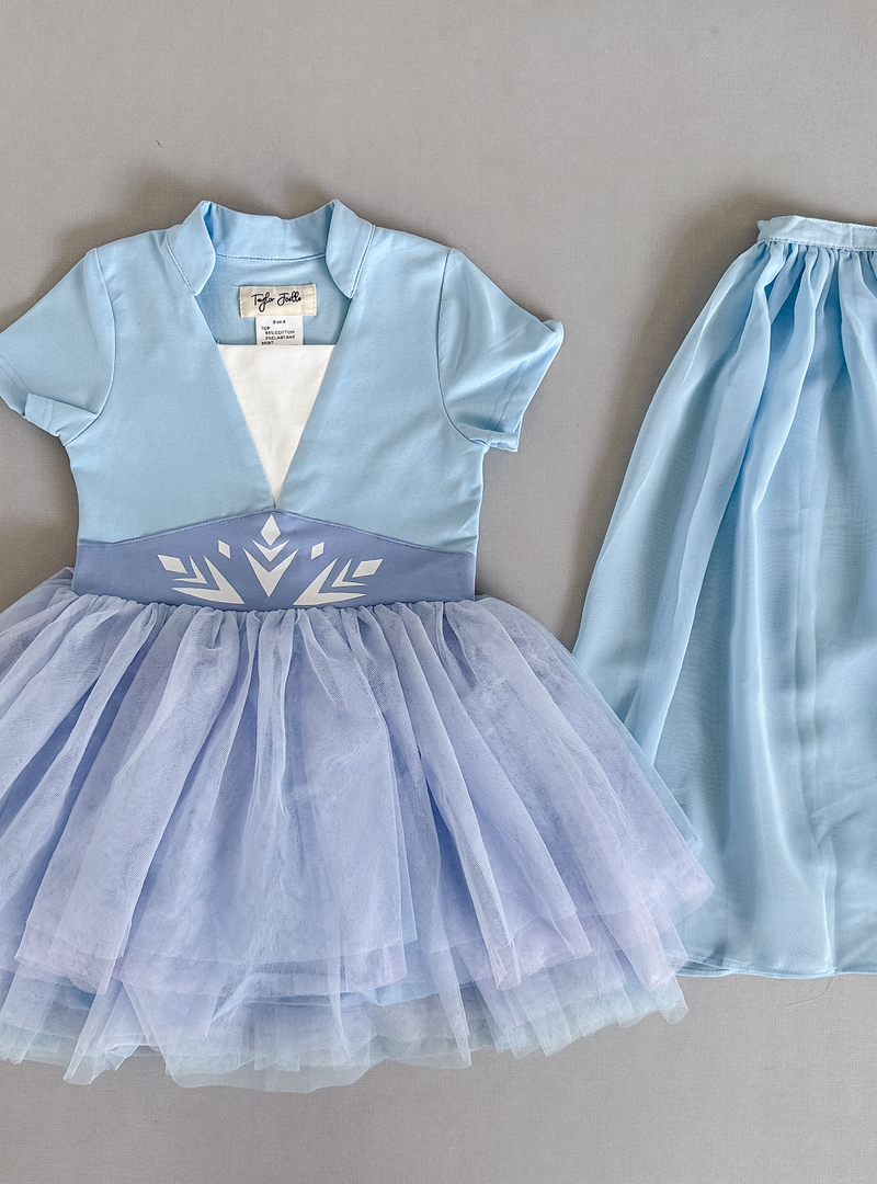 PREORDER - Crystal Blue Dress with Cape