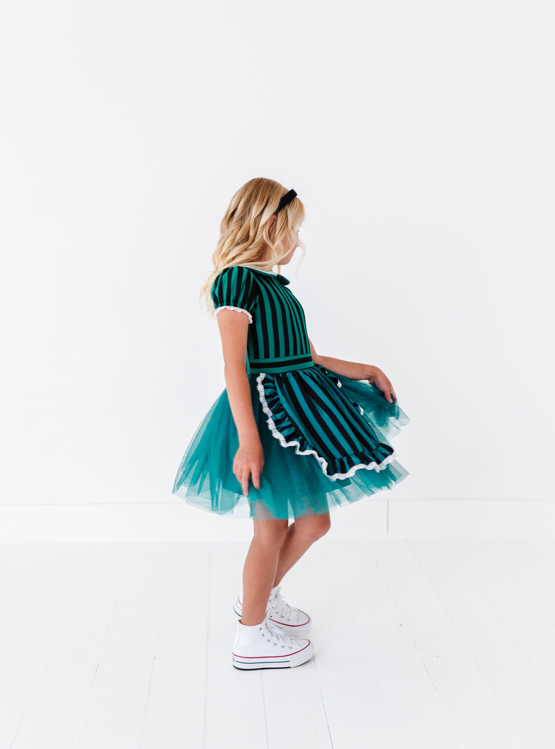 The tulle skirt makes it fun to twirl in!