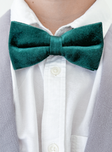Green Velvet Bow Tie - Adult