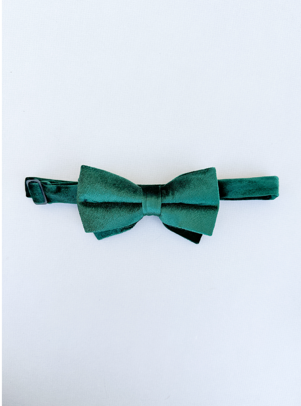 PREORDER - Green Velvet Bow Tie - Adult