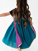 Teal Gown With Cape