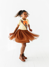 The tulle skirt is perfect for twirling!