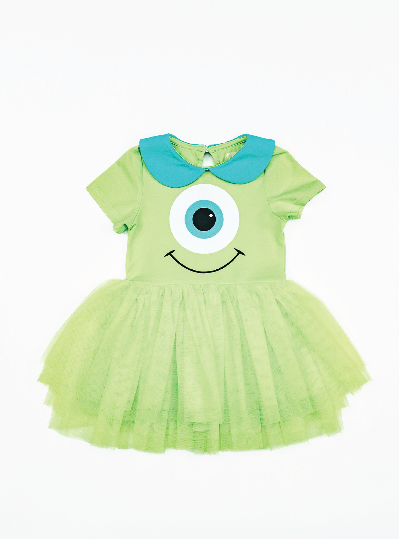 Deluxe Green Cyclops Friendly Monster Character Inspired Knee Length Tutu online Dress Costume/Party Dress/Birthday Dress Mike Monsters