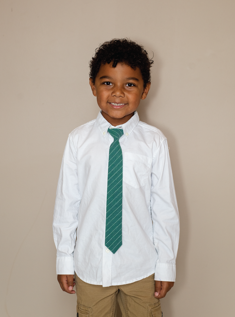 Striped Green Tie - Child