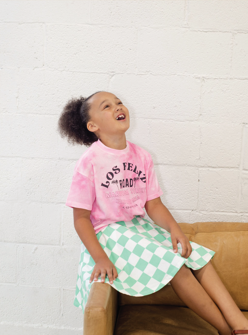 Green Checkered Skort