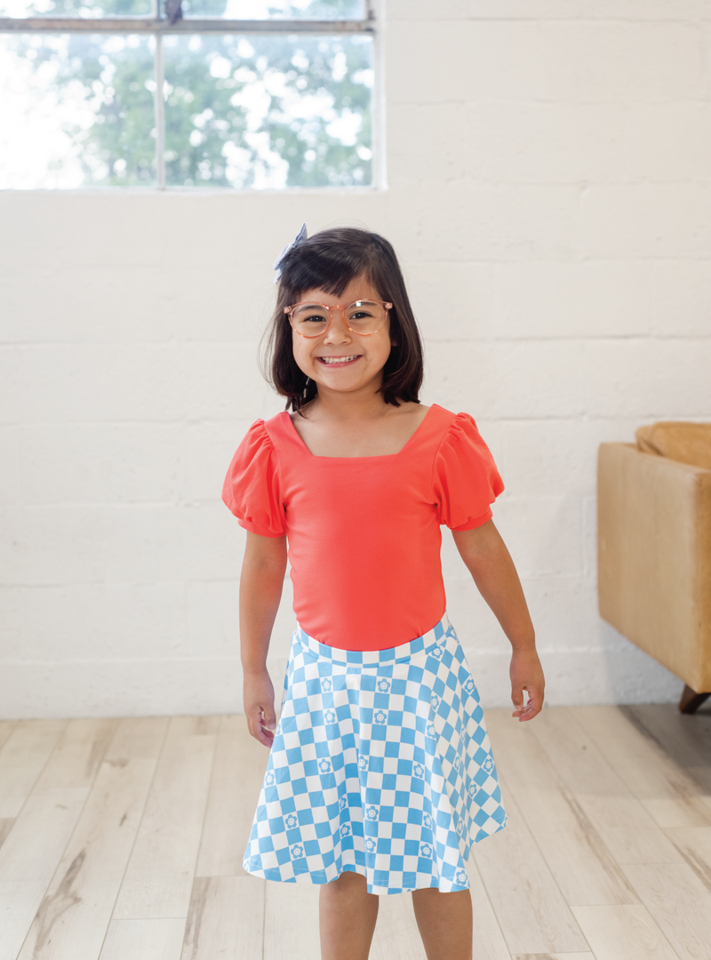 Blue Checkered Skort with pockets