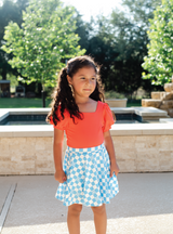 Blue Checkered Skort with pockets