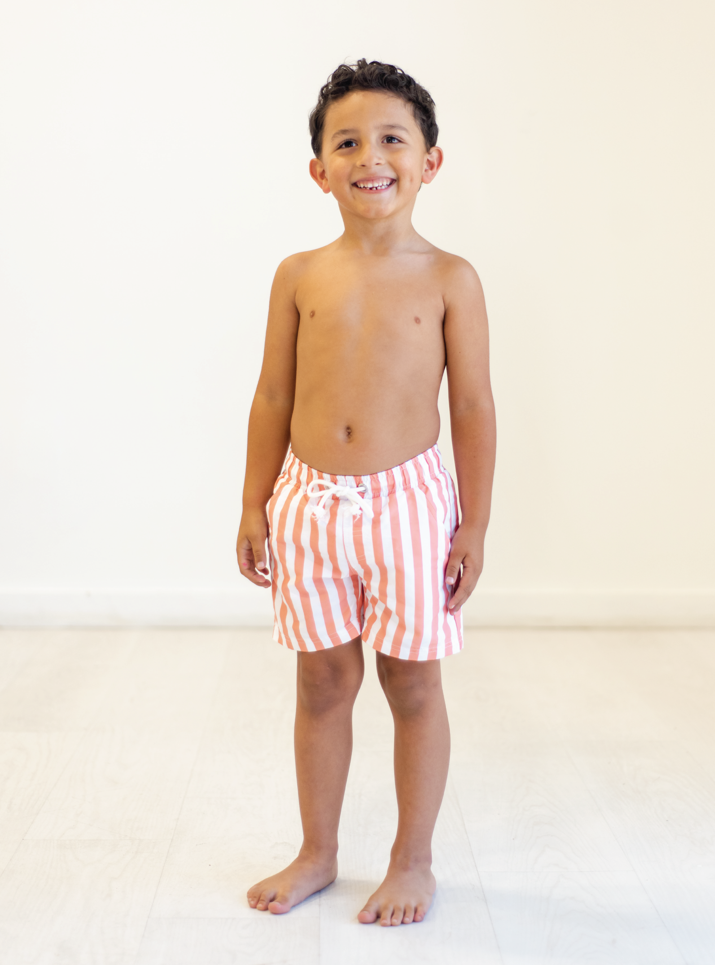 Short rayé corail 